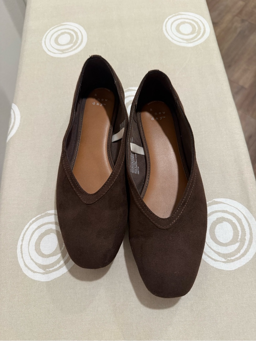 Others Follow Dark Brown Suede V-Cut Slip-On Flats